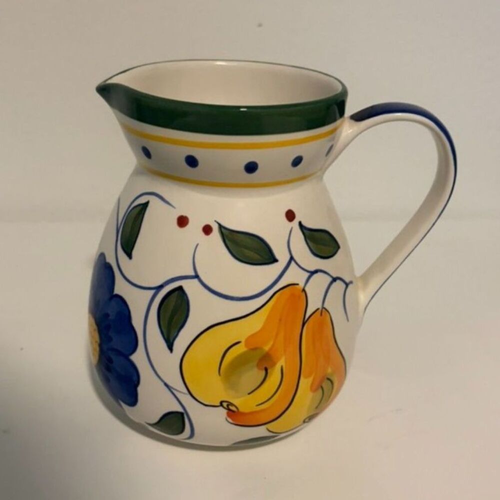 bella casa by Ganz Fruit and leaves ceramic pitcher